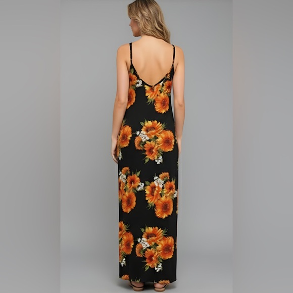 Floral Print Maxi Sling Dress - Picture 3 of 7